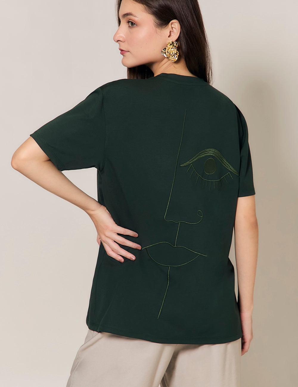 Camiseta Bordada - Verde